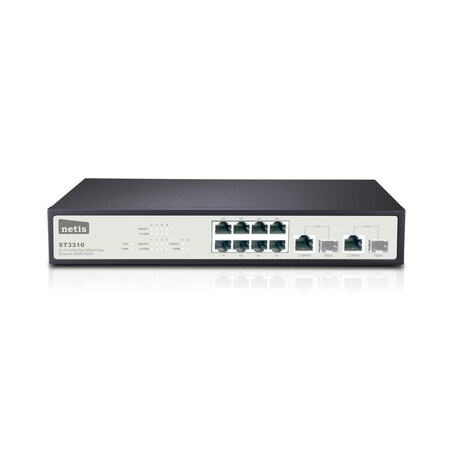 Monoprice 8FE+2 Combo-Port Gigabit Ethernet SNMP Switch 10741